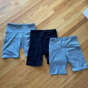 Set of 3 bike shorts “go dry” - light gray & black